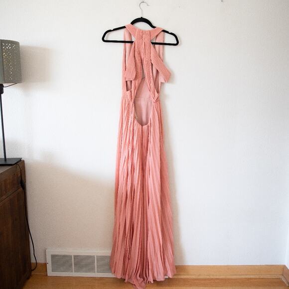 Fame and Partners Pleated Evening Cutout Gown - Picture 4 of 5